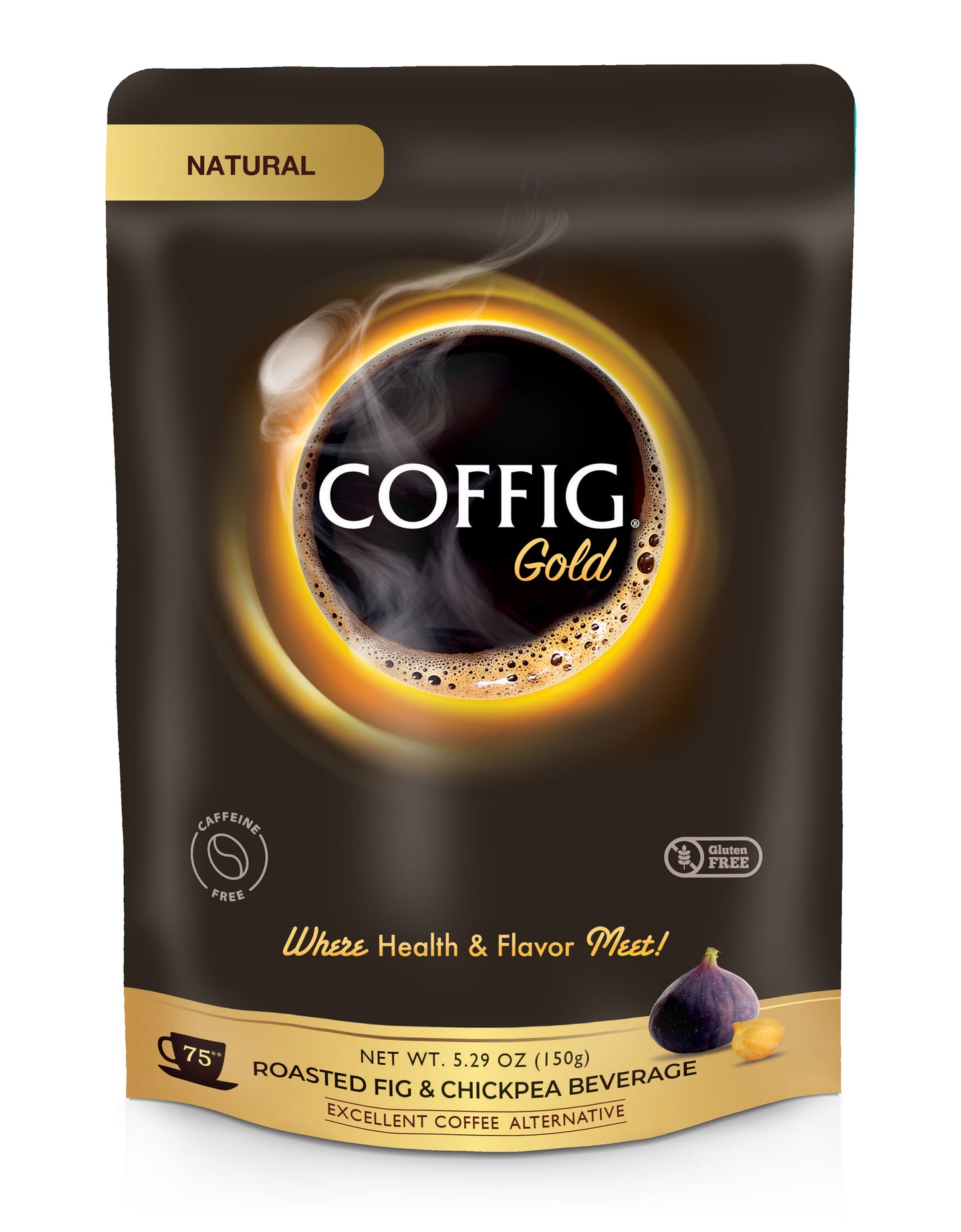 ORGANIC ROASTED FIG & CHICKPEAS 3-PACK BUNDLE SET COFFIG GOLD 5.29 oz BAGS