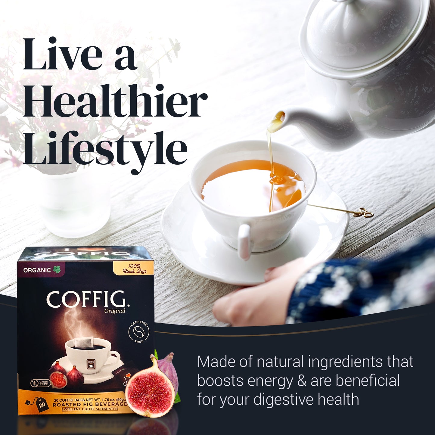 FIG ORGANIC ROASTED BACK FIG - CARTON of TEABAG (x20) SACHETS