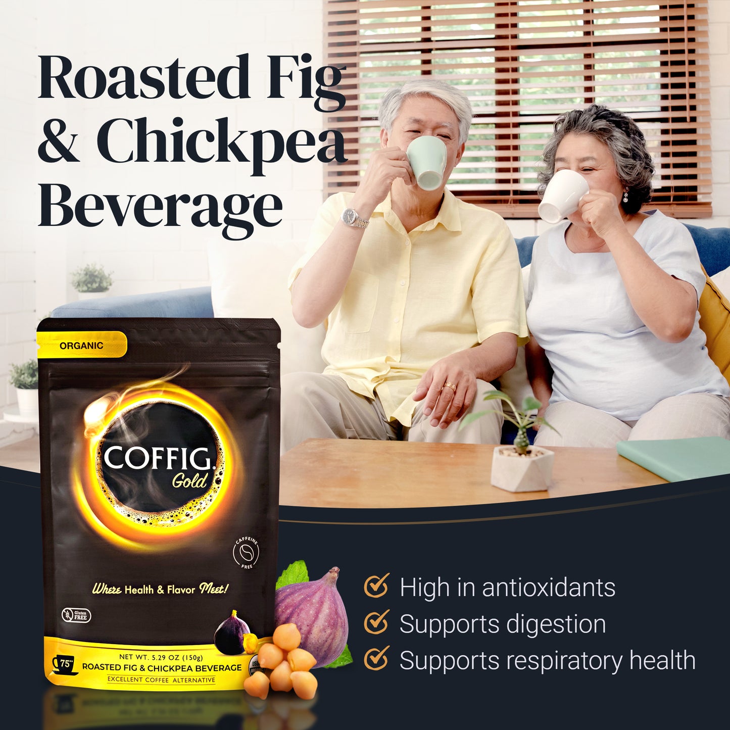 CHICKPEA / GARBANZO ROASTED ORGANIC FIG & CHICKPEA - COFFIG GOLD 5.29 oz