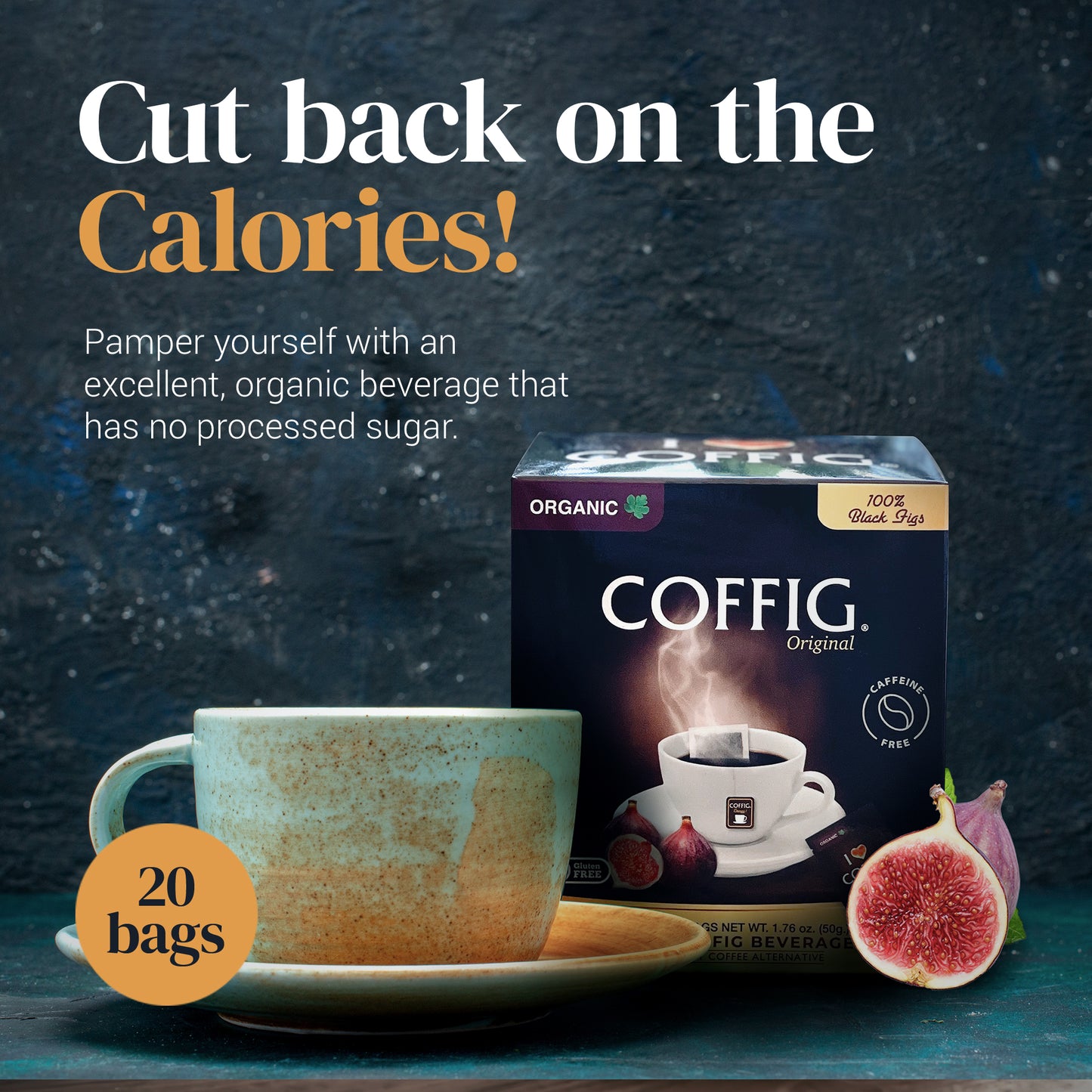 FIG ORGANIC ROASTED BACK FIG - CARTON of TEABAG (x20) SACHETS