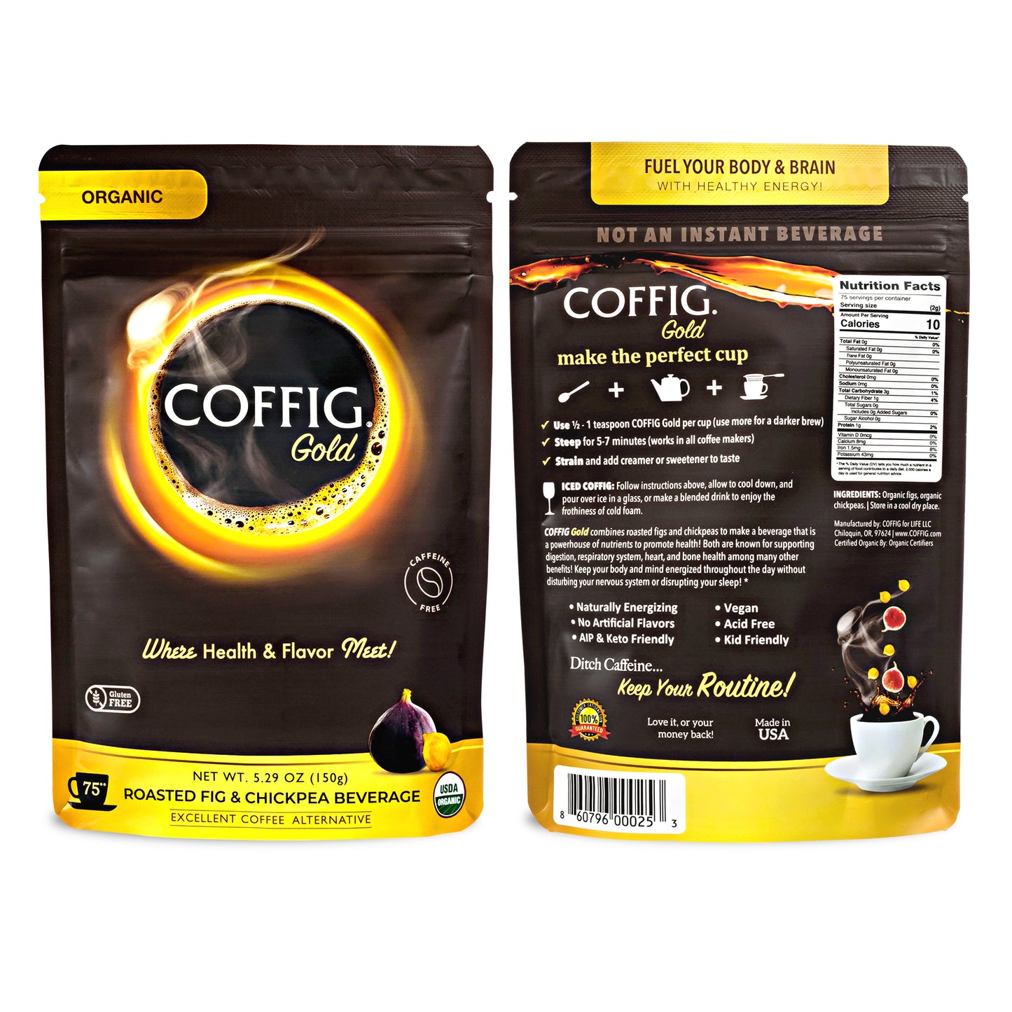 CHICKPEA / GARBANZO ROASTED ORGANIC FIG & CHICKPEA - COFFIG GOLD 5.29 oz