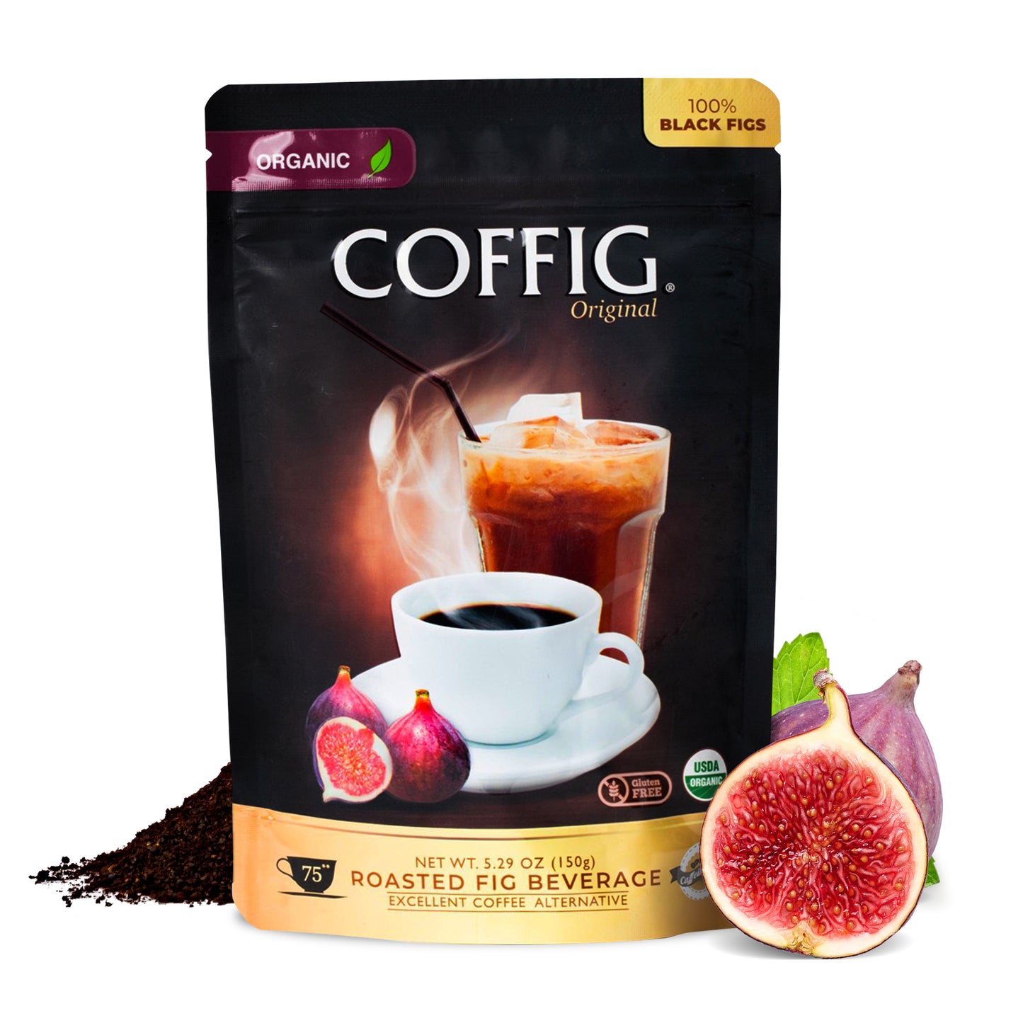FIG ORGANIC ROASTED FIG DRINK - COFFIG ORIGINAL 5.29 oz (100% Roasted Black Figs Powder)