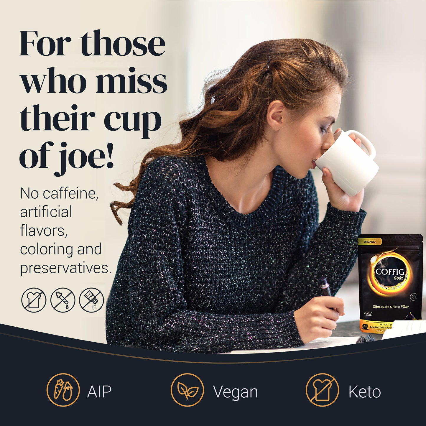 CHICKPEA / GARBANZO ROASTED ORGANIC FIG & CHICKPEA - COFFIG GOLD 5.29 oz
