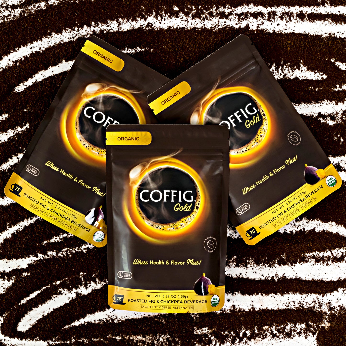 3-Pack Bundle of Organic COFFIG Gold 5.29 oz Bags